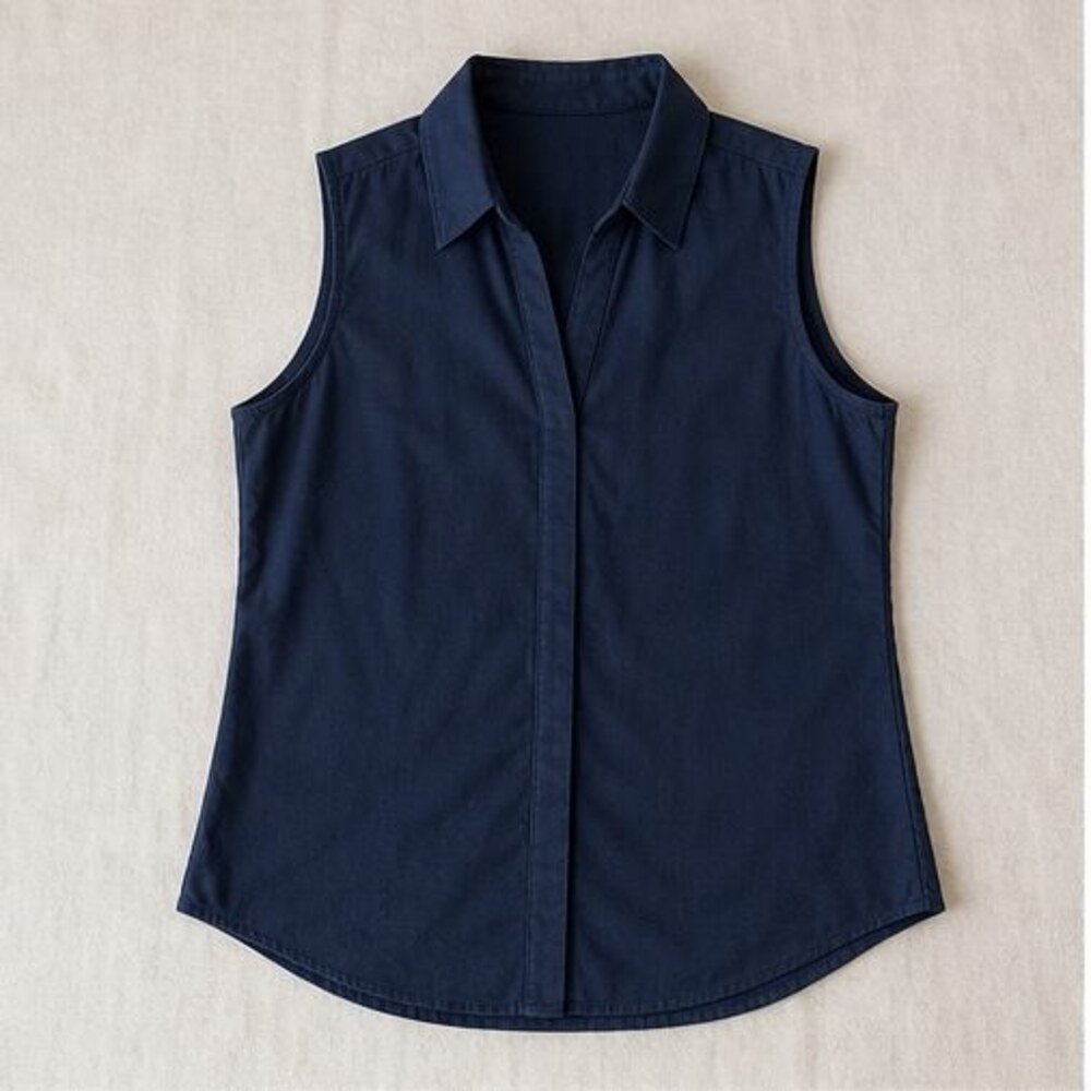Navy Wrap Blouse